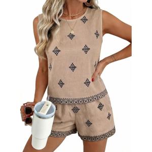 image:imageSHEWIN Two Piece Sets for Women Lounge Set Matching Sets Womens Clothing Summer Outfits for WomenKhaki