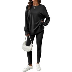 image:imageSHEWIN Women Two Piece Sets Fall Lounge Outfits Spring Tracksuit Sweatsuit 2026Black