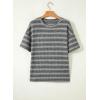 image:imageSHEWIN Women Summer Half Sleeve Tops Waffle Knit Shirts Dressy Casual 2026Grey and White