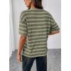 image:imageSHEWIN Women Summer Half Sleeve Tops Waffle Knit Shirts Dressy Casual 2026Yellow and Green