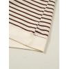 image:imageSHEWIN Women Summer Loose Fit Tops Trendy Rib Knit Stripe Shirt Business Dressy Casual 2026Beige and Brown