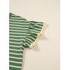 image:imageSHEWIN Women Summer Loose Fit Tops Trendy Rib Knit Stripe Shirt Business Dressy Casual 2026Beige and Green