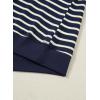 image:imageSHEWIN Women Summer Loose Fit Tops Trendy Rib Knit Stripe Shirt Business Dressy Casual 2026Beige and Navy Blue
