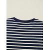 image:imageSHEWIN Women Summer Loose Fit Tops Trendy Rib Knit Stripe Shirt Business Dressy Casual 2026Beige and Navy Blue