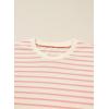 image:imageSHEWIN Women Summer Loose Fit Tops Trendy Rib Knit Stripe Shirt Business Dressy Casual 2026Beige and Pink