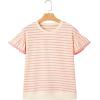 image:imageSHEWIN Women Summer Loose Fit Tops Trendy Rib Knit Stripe Shirt Business Dressy Casual 2026Beige and Pink