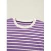 image:imageSHEWIN Women Summer Loose Fit Tops Trendy Rib Knit Stripe Shirt Business Dressy Casual 2026Beige and Purple