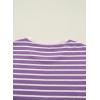 image:imageSHEWIN Women Summer Loose Fit Tops Trendy Rib Knit Stripe Shirt Business Dressy Casual 2026Beige and Purple