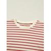 image:imageSHEWIN Women Summer Loose Fit Tops Trendy Rib Knit Stripe Shirt Business Dressy Casual 2026Beige and Red