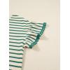 image:imageSHEWIN Women Summer Loose Fit Tops Trendy Rib Knit Stripe Shirt Business Dressy Casual 2026Green