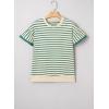 image:imageSHEWIN Women Summer Loose Fit Tops Trendy Rib Knit Stripe Shirt Business Dressy Casual 2026Green