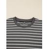 image:imageSHEWIN Women Summer Loose Fit Tops Trendy Rib Knit Stripe Shirt Business Dressy Casual 2026Grey