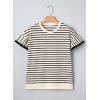 image:imageSHEWIN Women Summer Loose Fit Tops Trendy Rib Knit Stripe Shirt Business Dressy Casual 2026White and Black