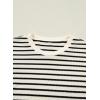 image:imageSHEWIN Women Summer Loose Fit Tops Trendy Rib Knit Stripe Shirt Business Dressy Casual 2026White and Black