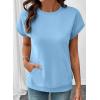image:imageSHEWIN Women Summer Trendy Sweatshirt Casual Dressy Shirts Work Tops 2026Blue