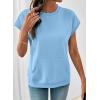 image:imageSHEWIN Women Summer Trendy Sweatshirt Casual Dressy Shirts Work Tops 2026Blue