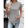 image:imageSHEWIN Women Summer Trendy Sweatshirt Casual Dressy Shirts Work Tops 2026Grey