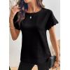 image:imageSHEWIN Women Tops Ruffle Sleeve Shirts Business Casual Dressy Work Blouse 2026Black