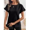 image:imageSHEWIN Women Tops Ruffle Sleeve Shirts Business Casual Dressy Work Blouse 2026Black