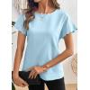 image:imageSHEWIN Women Tops Ruffle Sleeve Shirts Business Casual Dressy Work Blouse 2026Blue
