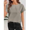 image:imageSHEWIN Women Tops Ruffle Sleeve Shirts Business Casual Dressy Work Blouse 2026Grey