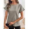 image:imageSHEWIN Women Tops Ruffle Sleeve Shirts Business Casual Dressy Work Blouse 2026Grey