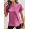 image:imageSHEWIN Women Tops Ruffle Sleeve Shirts Business Casual Dressy Work Blouse 2026Hot Pink