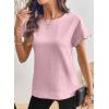 image:imageSHEWIN Women Tops Ruffle Sleeve Shirts Business Casual Dressy Work Blouse 2026Pink