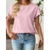 image:imageSHEWIN Women Tops Ruffle Sleeve Shirts Business Casual Dressy Work Blouse 2026Pink