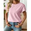image:imageSHEWIN Women Tops Ruffle Sleeve Shirts Business Casual Dressy Work Blouse 2026Pink