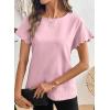 image:imageSHEWIN Women Tops Ruffle Sleeve Shirts Business Casual Dressy Work Blouse 2026Pink