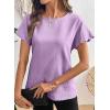 image:imageSHEWIN Women Tops Ruffle Sleeve Shirts Business Casual Dressy Work Blouse 2026Purple