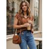 image:imageSHEWIN Womens Blouses Boho Summer Tops Cap Short Sleeves V Neck Chiffon Casual Elegant Geometric Printed ShirtsBrown