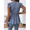image:imageSHEWIN Womens Blouses Peplum Babydoll Summer Tops Ruffle Sleeve Dressy Casual Elegant Ladies Solid Shirts Spring ClothesBlue