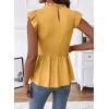 image:imageSHEWIN Womens Blouses Peplum Babydoll Summer Tops Ruffle Sleeve Dressy Casual Elegant Ladies Solid Shirts Spring ClothesYellow