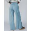 image:imageSHEWIN Womens Boho Wide Leg Pants Lace Casual Drawstring Elastic Waist Summer Spring 2026 Beach Vacation Palazzo PantsBlue