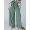 image:imageSHEWIN Womens Boho Wide Leg Pants Lace Casual Drawstring Elastic Waist Summer Spring 2026 Beach Vacation Palazzo PantsGreen
