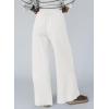 image:imageSHEWIN Womens Boho Wide Leg Pants Lace Casual Drawstring Elastic Waist Summer Spring 2026 Beach Vacation Palazzo PantsWhite