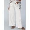 image:imageSHEWIN Womens Boho Wide Leg Pants Lace Casual Drawstring Elastic Waist Summer Spring 2026 Beach Vacation Palazzo PantsWhite