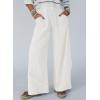 image:imageSHEWIN Womens Boho Wide Leg Pants Lace Casual Drawstring Elastic Waist Summer Spring 2026 Beach Vacation Palazzo PantsWhite