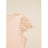 image:imageSHEWIN Womens Lace Tops Casual V Neck Short Sleeve Shirts Loose Tunic Top 2026Beige