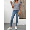image:imageSHEWIN Womens Lace Tops Casual V Neck Short Sleeve Shirts Loose Tunic Top 2026Grey
