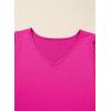 image:imageSHEWIN Womens Lace Tops Casual V Neck Short Sleeve Shirts Loose Tunic Top 2026Hot Pink