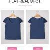 image:imageSHEWIN Womens Lace Tops Casual V Neck Short Sleeve Shirts Loose Tunic Top 2026Navy Blue
