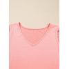 image:imageSHEWIN Womens Lace Tops Casual V Neck Short Sleeve Shirts Loose Tunic Top 2026Peach Pink
