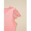 image:imageSHEWIN Womens Lace Tops Casual V Neck Short Sleeve Shirts Loose Tunic Top 2026Peach Pink