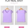image:imageSHEWIN Womens Lace Tops Casual V Neck Short Sleeve Shirts Loose Tunic Top 2026Purple