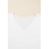 image:imageSHEWIN Womens Lace Tops Casual V Neck Short Sleeve Shirts Loose Tunic Top 2026White