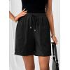 image:imageSHEWIN Womens Shorts Lightweight Bermuda Shorts for Women Casual 5 Inch Inseam Summer Linen Shorts with PocketsBlack