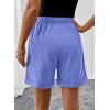 image:imageSHEWIN Womens Shorts Lightweight Bermuda Shorts for Women Casual 5 Inch Inseam Summer Linen Shorts with PocketsDark Blue